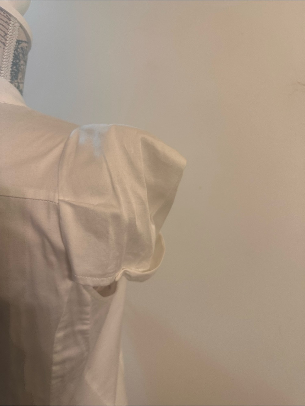 C. Luce White Ruffle-Front Cap Sleeve Blouse - Picture 8 of 12